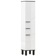 Armadietto Alto Bagno con Ante e Ripiani Regolabili ¨C zephmum ¨C Bianco 34x32x170 cm