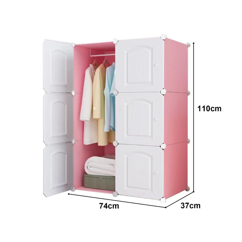 Trade Shop - Armadio Modulare Componibile A Cubi Guardaroba Con Appendiabiti Ripiani Organizer Camera -