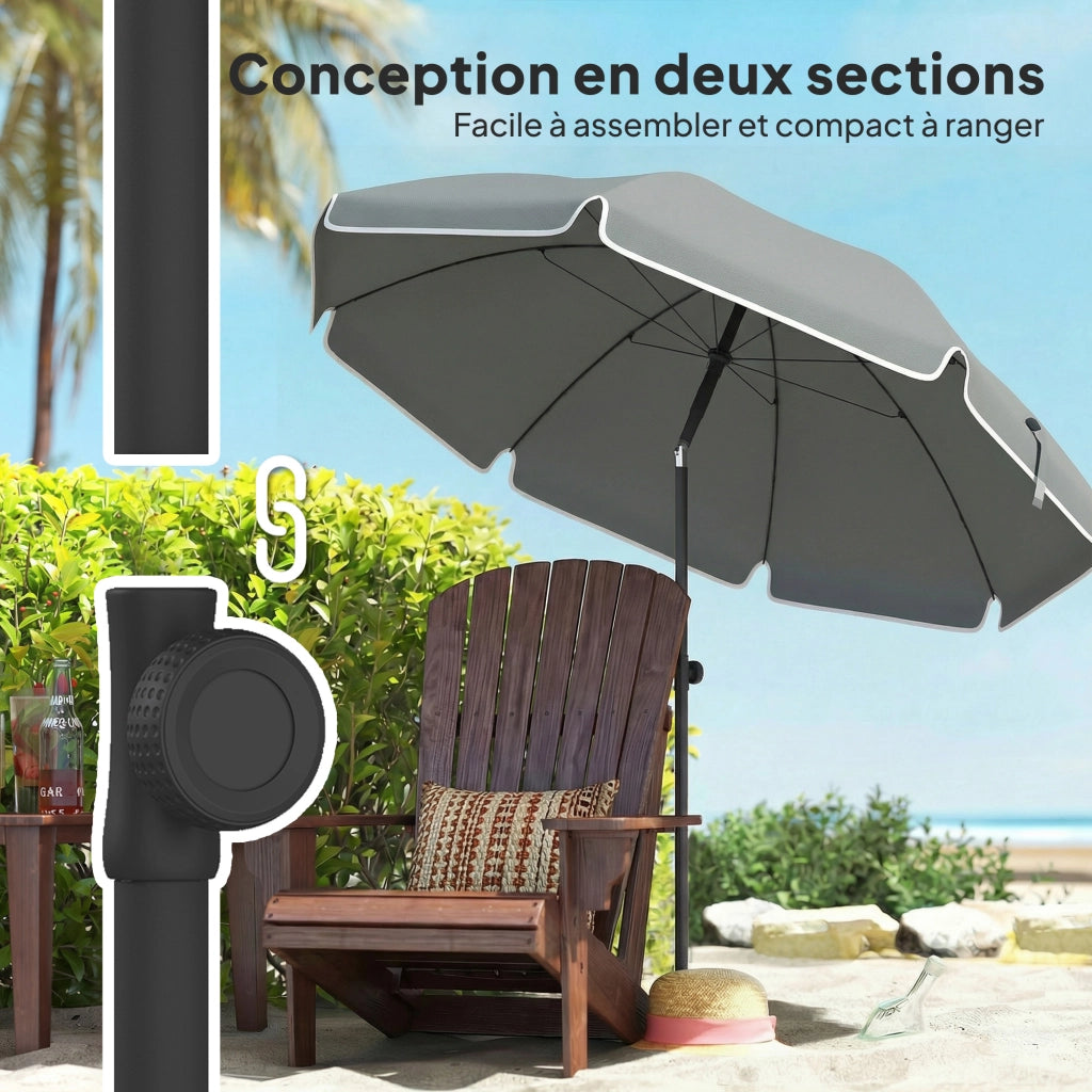Ombrellone da spiaggia e giardino ¨C zephmum ¨C grigio scuro