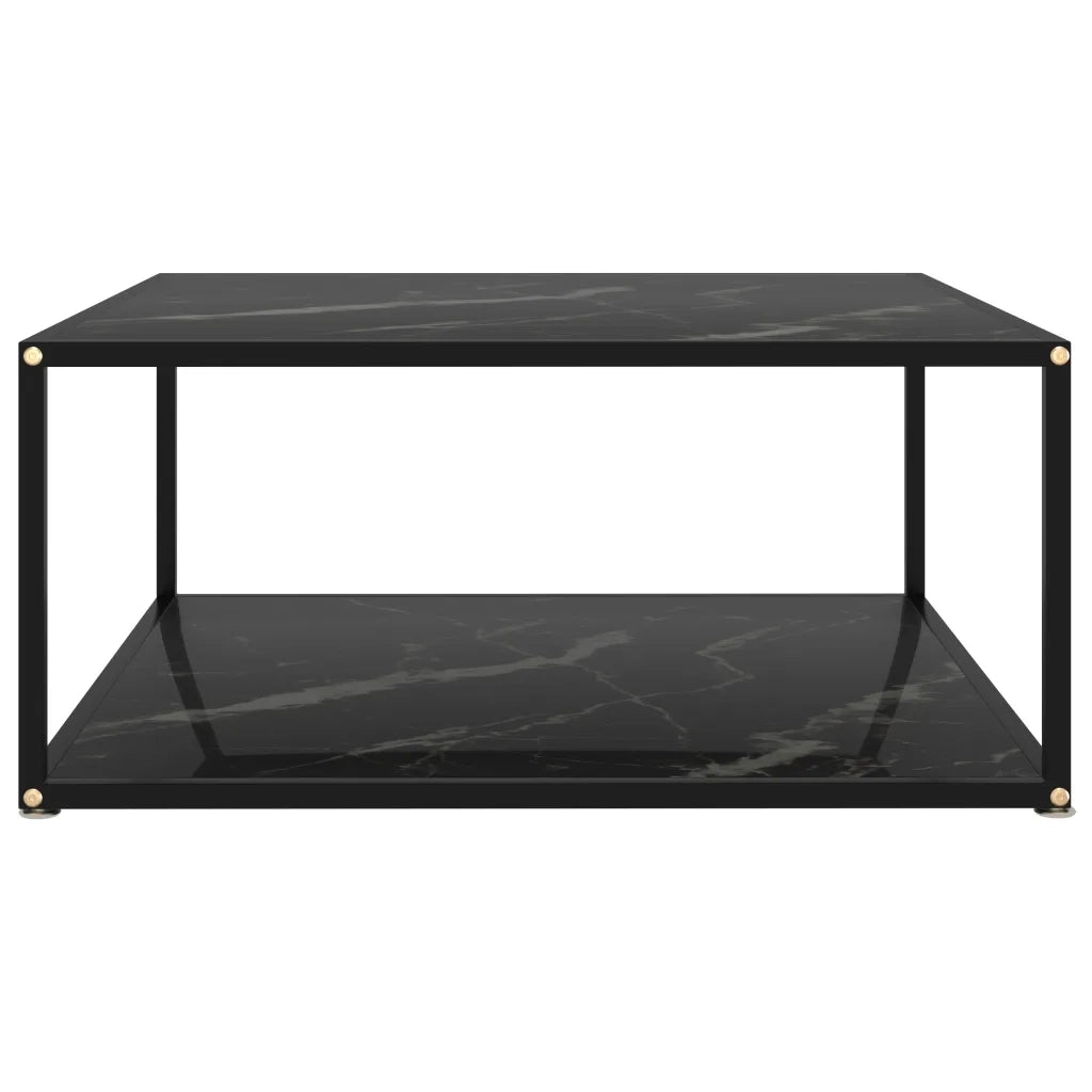 322895 Coffee Table Black 80x80x35 cm Tempered Glass
