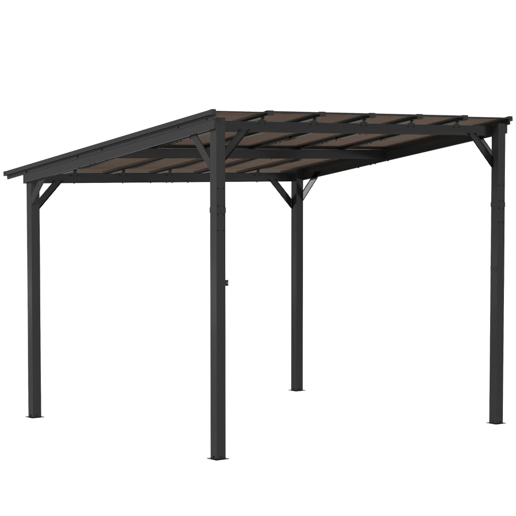 Pergola in metallo con tetto impermeabile ¨C zephmum ¨C 3x3 m, antracite, resistente al vento e ai raggi UV