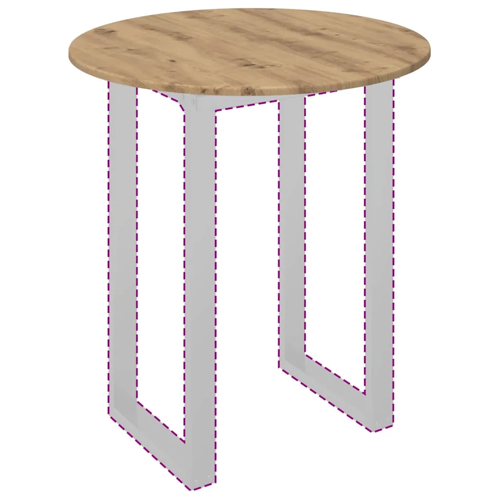 Piano del tavolo rovere artigianale Ø 70 x 1,5 cm