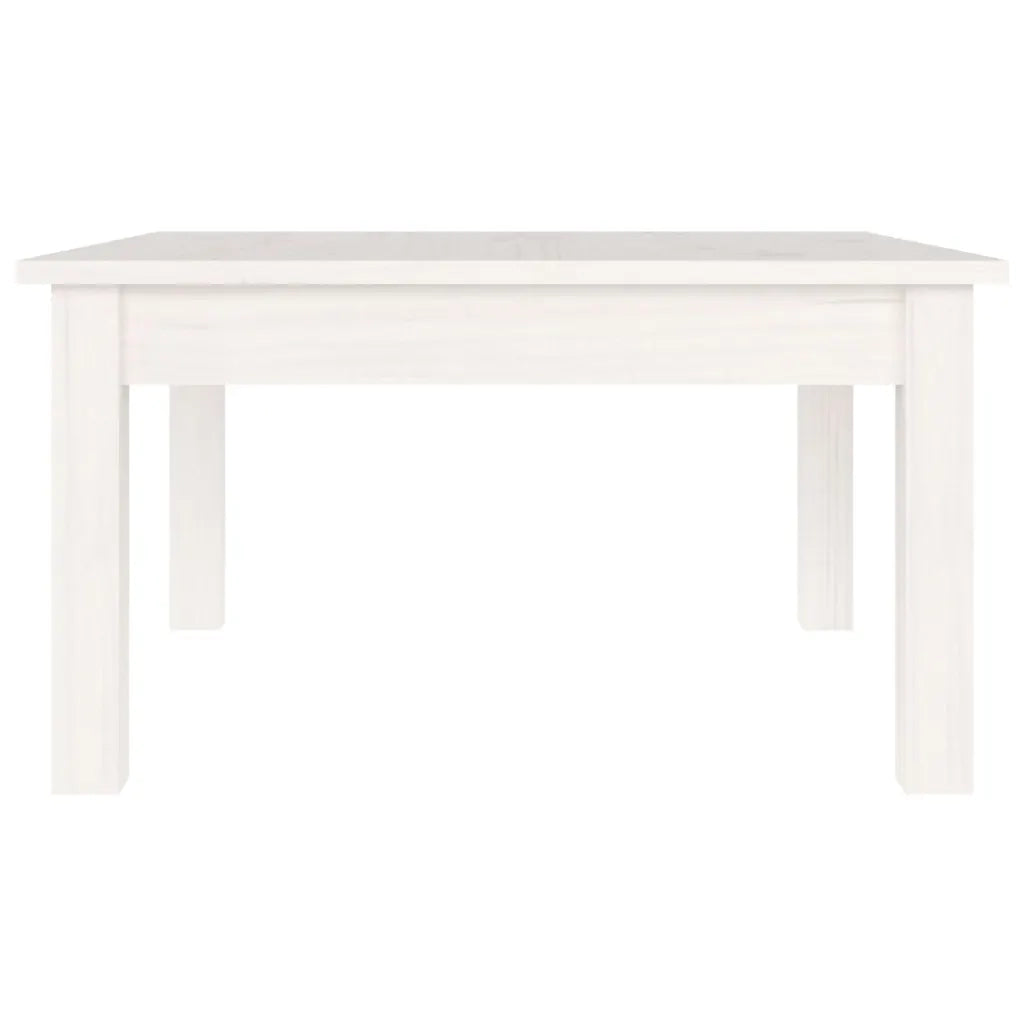 Tavolino da Salotto Bianco 55x55x30 cm Legno Massello di Pino cod mxl 15895