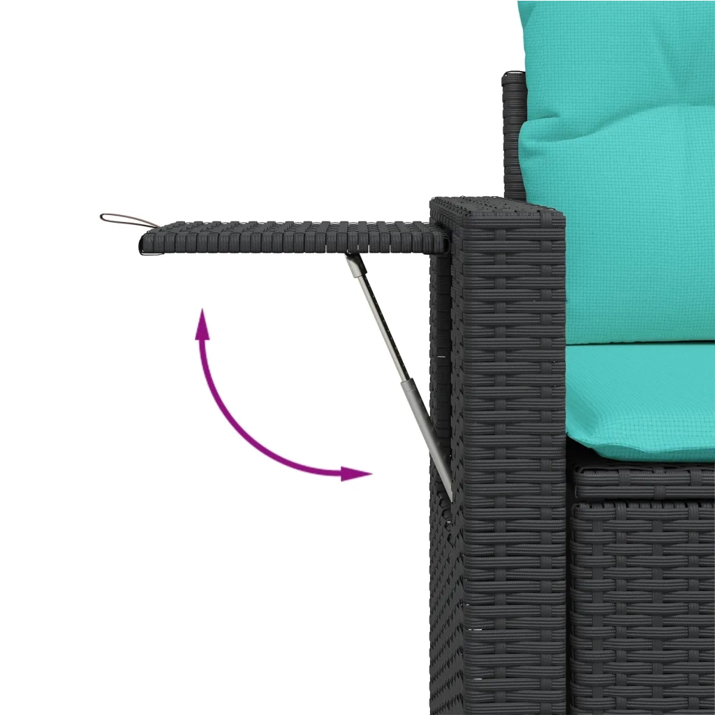 Set Divani da Giardino 7 pz con Cuscini Nero in Polyrattan 3220406