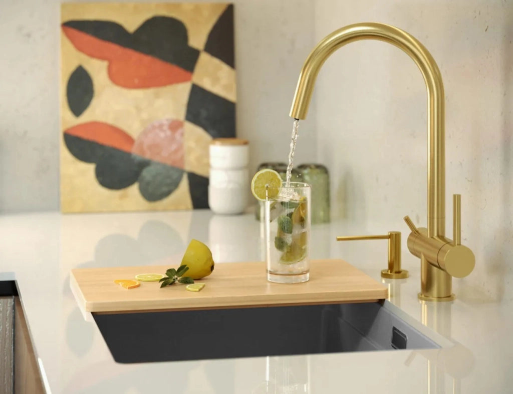 Lavello In Granito Logan 100 Grey Metallic Tappo acciaio
