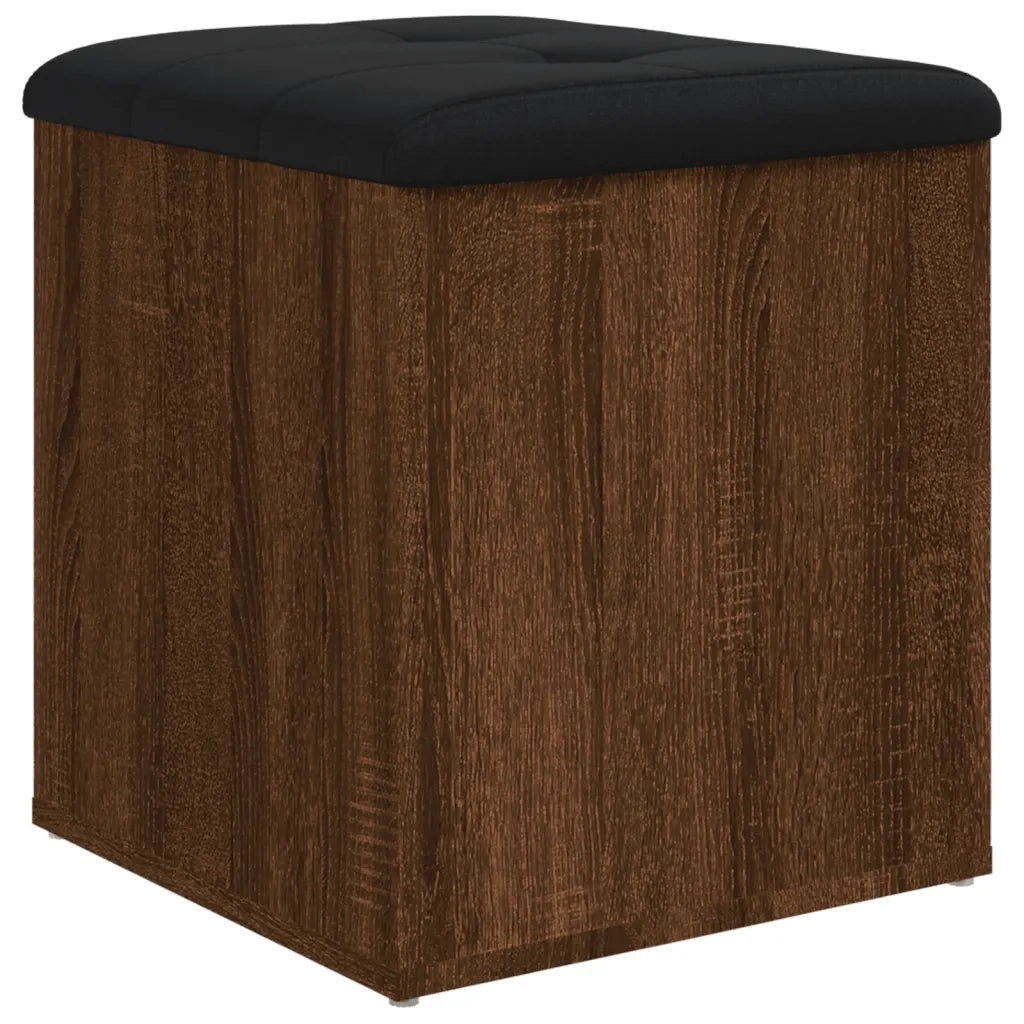 Panca Portaoggetti-Sgabello-Panca con Contenitore Rovere Marrone 42x42x45 cm Legno Multistrato
