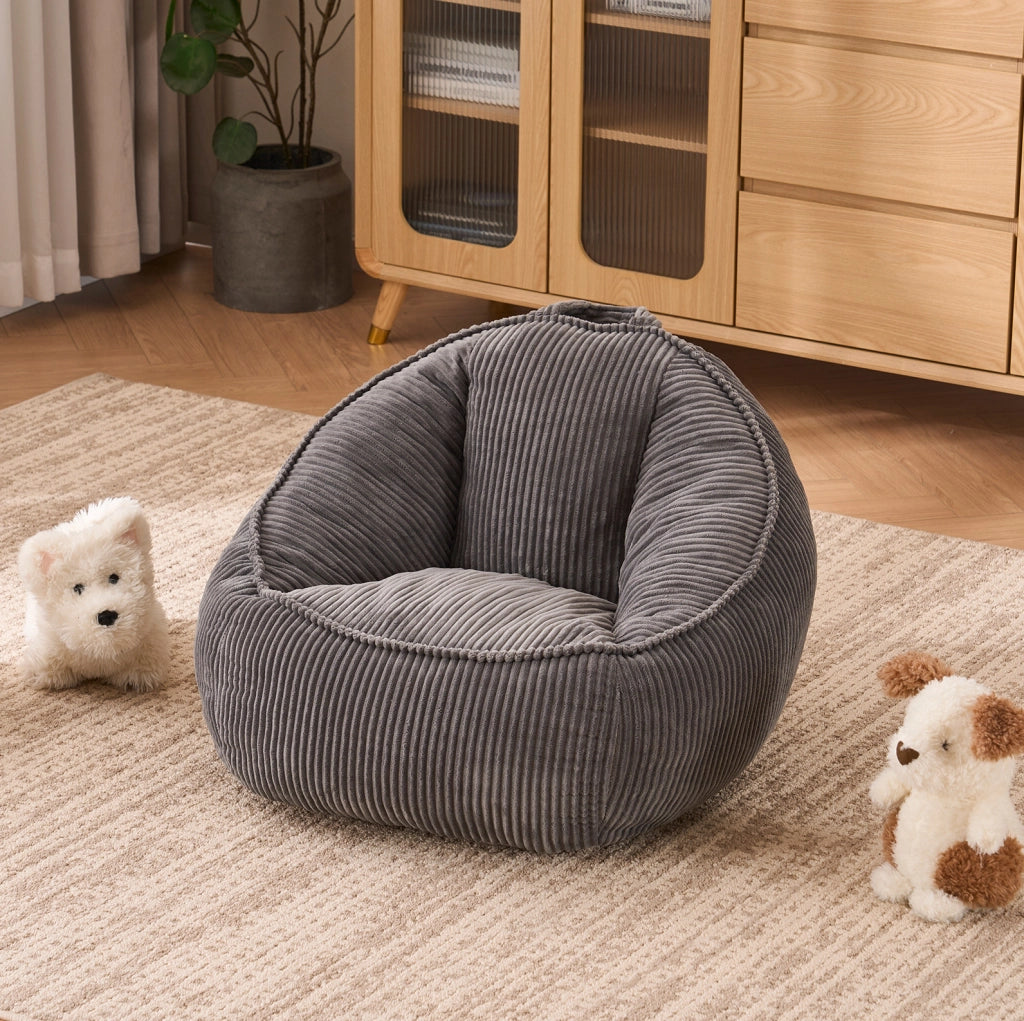 Pouf 37x33x25 cm ergonomico in poliestere grigio