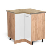 Vicco Mobile ad angolo cucina Bianco lucido 75.6 cm , PL Rovere