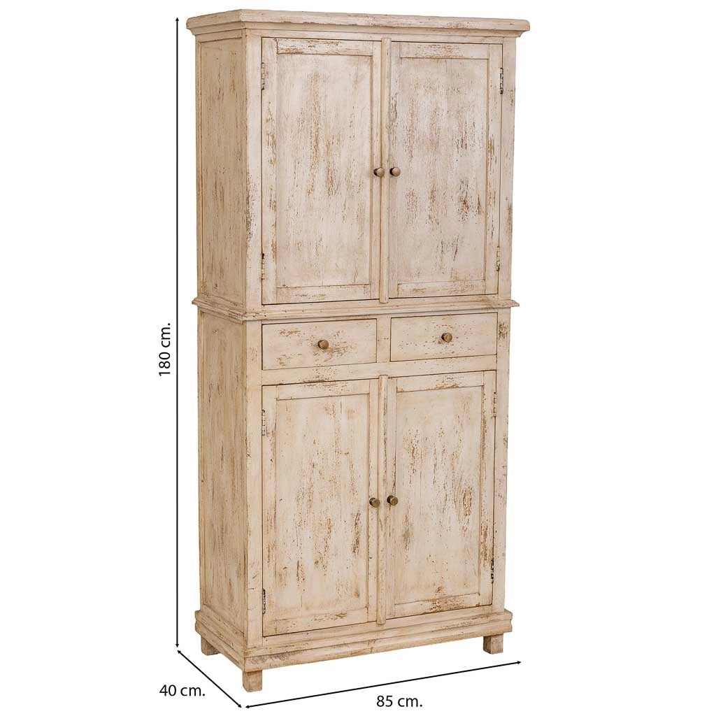Armadio in legno beige fatto a mano 85x40x180h cm
