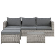 Set salotto da giardino marrone bianco cuscini Rattan Sintetico per 2 persone Set da esterno 3 pezzi con tavolino sinistro