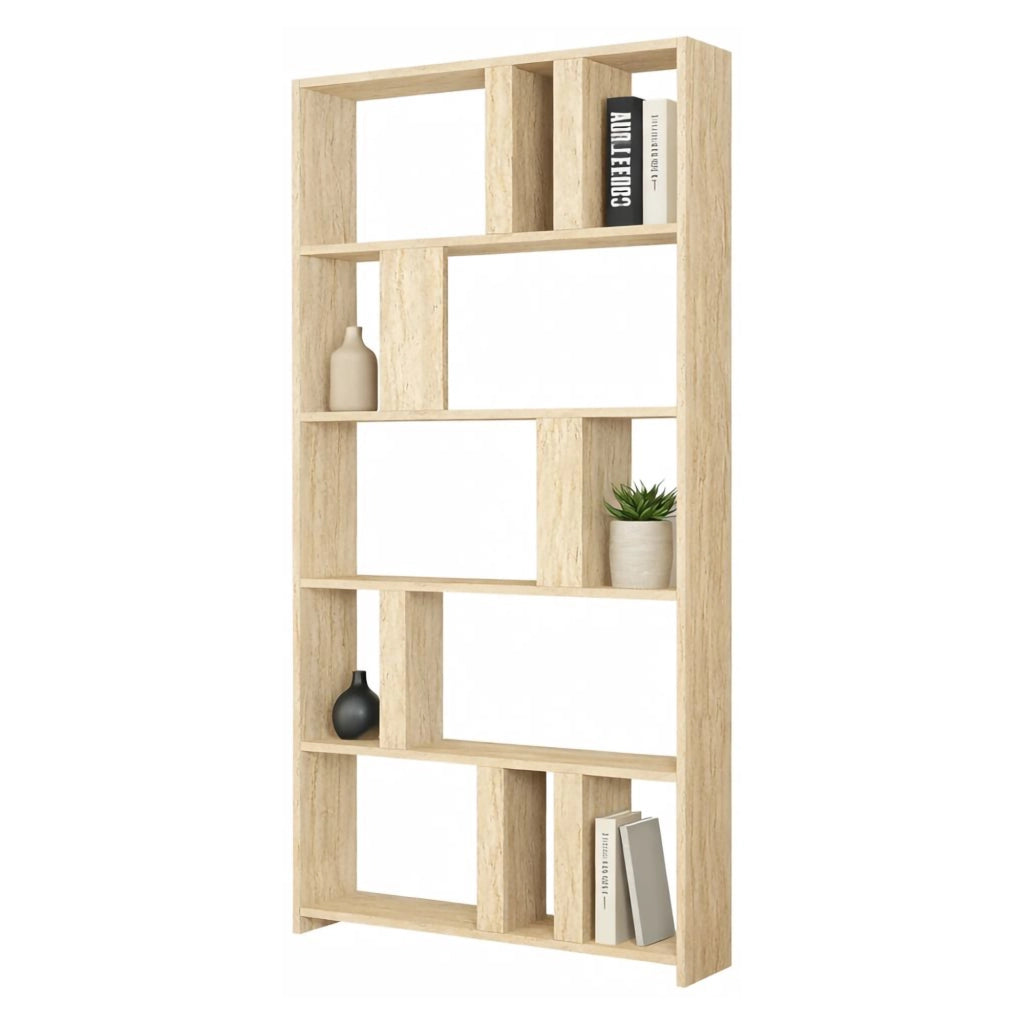 Biblioteca Tribogna, Libreria 4 Ripiani, 90x20x180h cm Beige Marmo