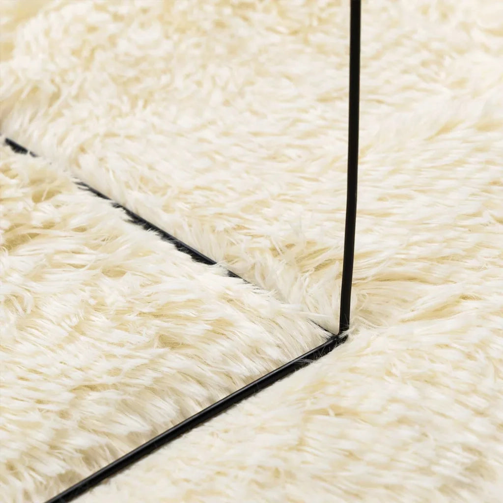 Tappeto Shaggy a Pelo Lungo NAVARRA Crema 160x160 cm poliestere 4102871