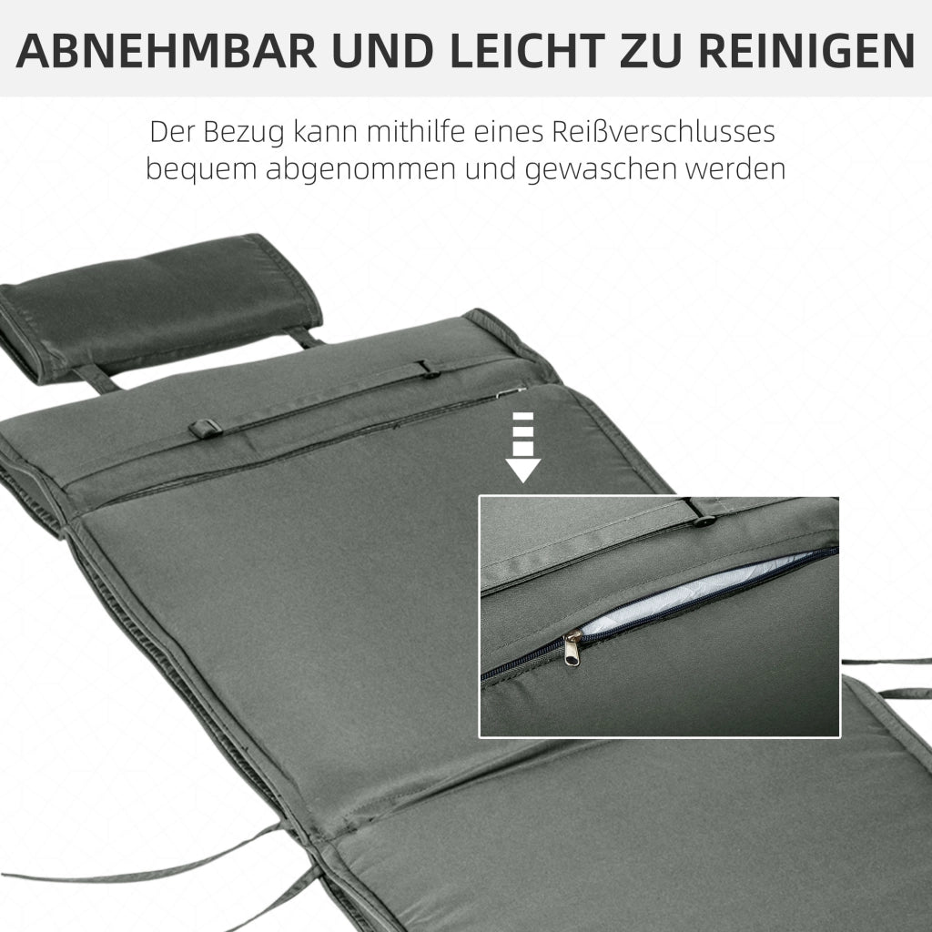 Cuscino per Lettino da Giardino ¨C Zephmum ¨C Grigio 198x53x5 cm
