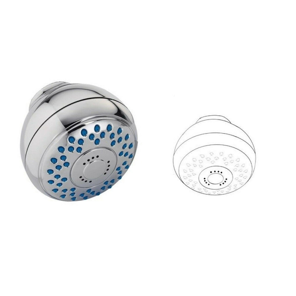 Trade Shop - Soffione Doccia A Muro Doccetta Fissa Effetto Pioggia A Getti Braccio 15cm 69278 -