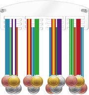 Display per Medaglia a 12 Haken - Supporto per Medaglie in Acrilico - 30 cm - Facile da Installare - Ideale per Atleti di Corsa e Ginnastica