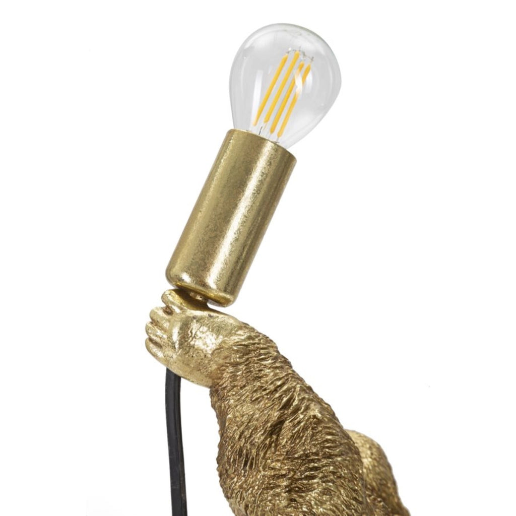 Lampada da Tavolo Gorilla 1, Oro, Poliresina, 22,5x16x40 cm
