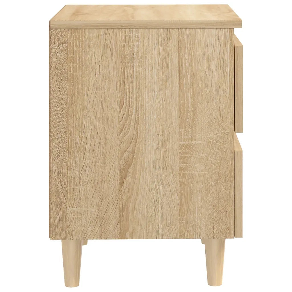 Comodino con Gambe in Pino Massello Rovere Sonoma 40x35x50 cm 805857