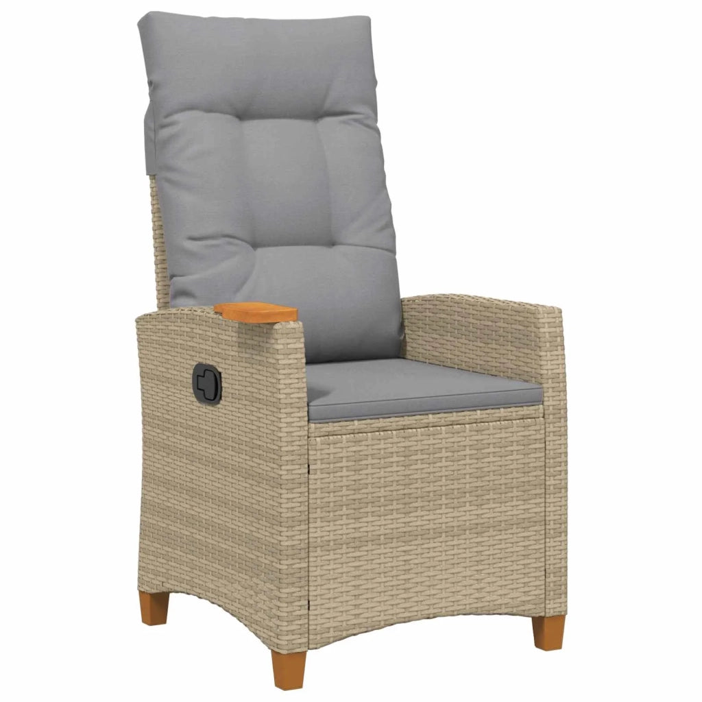 Poltrona reclinabile con tavolino 62 x 64 x 112 cm polyrattan 42026808
