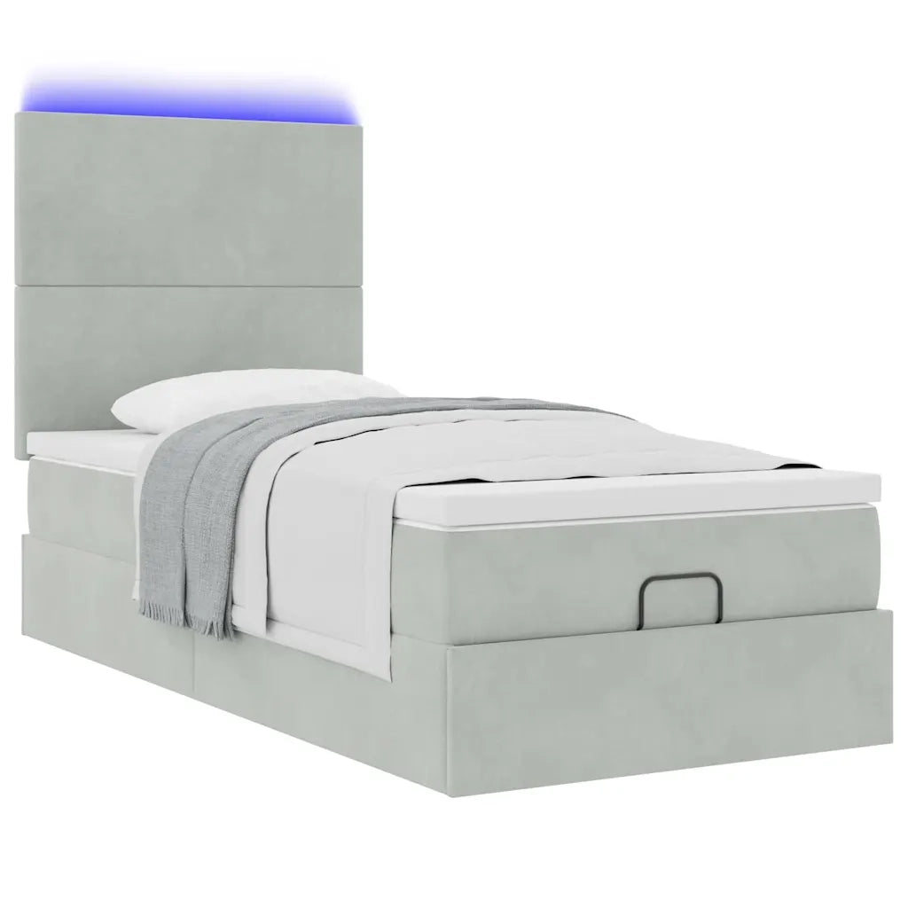 vidaXL Struttura Letto Pouf con Materassi 90x190 cm in Velluto