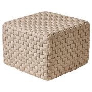 Pouf da giardino tortora in materiale sintetico 50 x 50 cm Pouf da esterno intrecciato a mano in stile boho