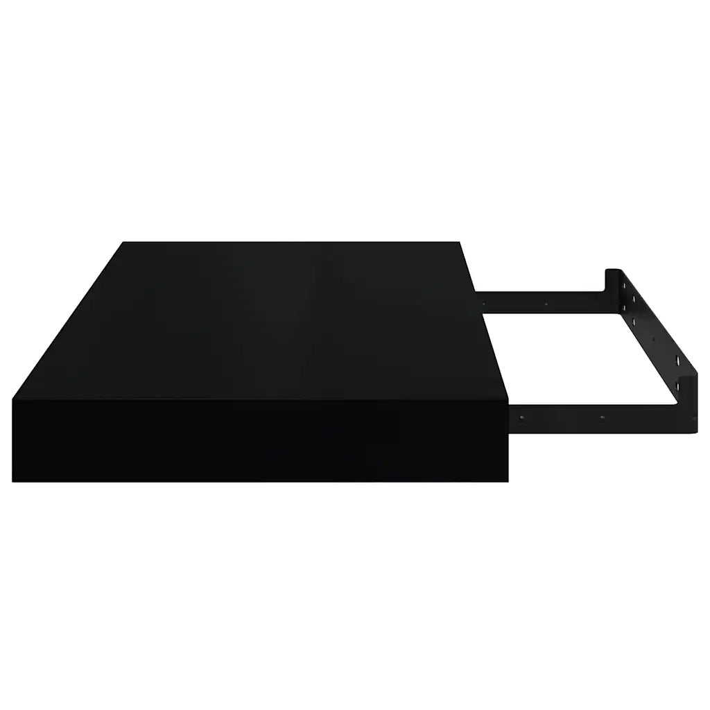 Scaffale a parete | Ripiano a parete | Mensola a parete Nero Lucido 40x23x3,8 cm in MDF