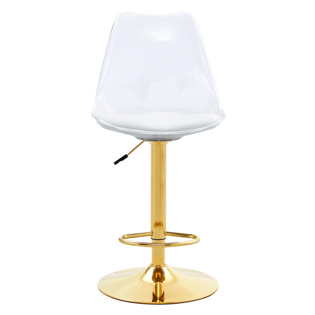 Set 2 sgabelli da bar 65,5x52,5x63,5 cm oro e trasparente in metallo, regolabili