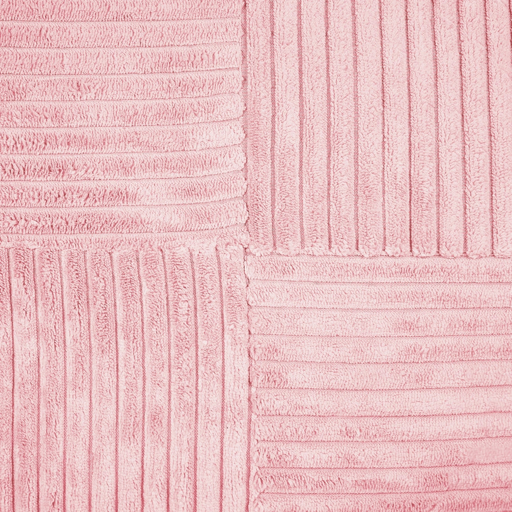 Set di 2 cuscini decorativi in velluto a coste rosa 43 x 43 cm con motivo a righe Design moderno Cuscini decorativi