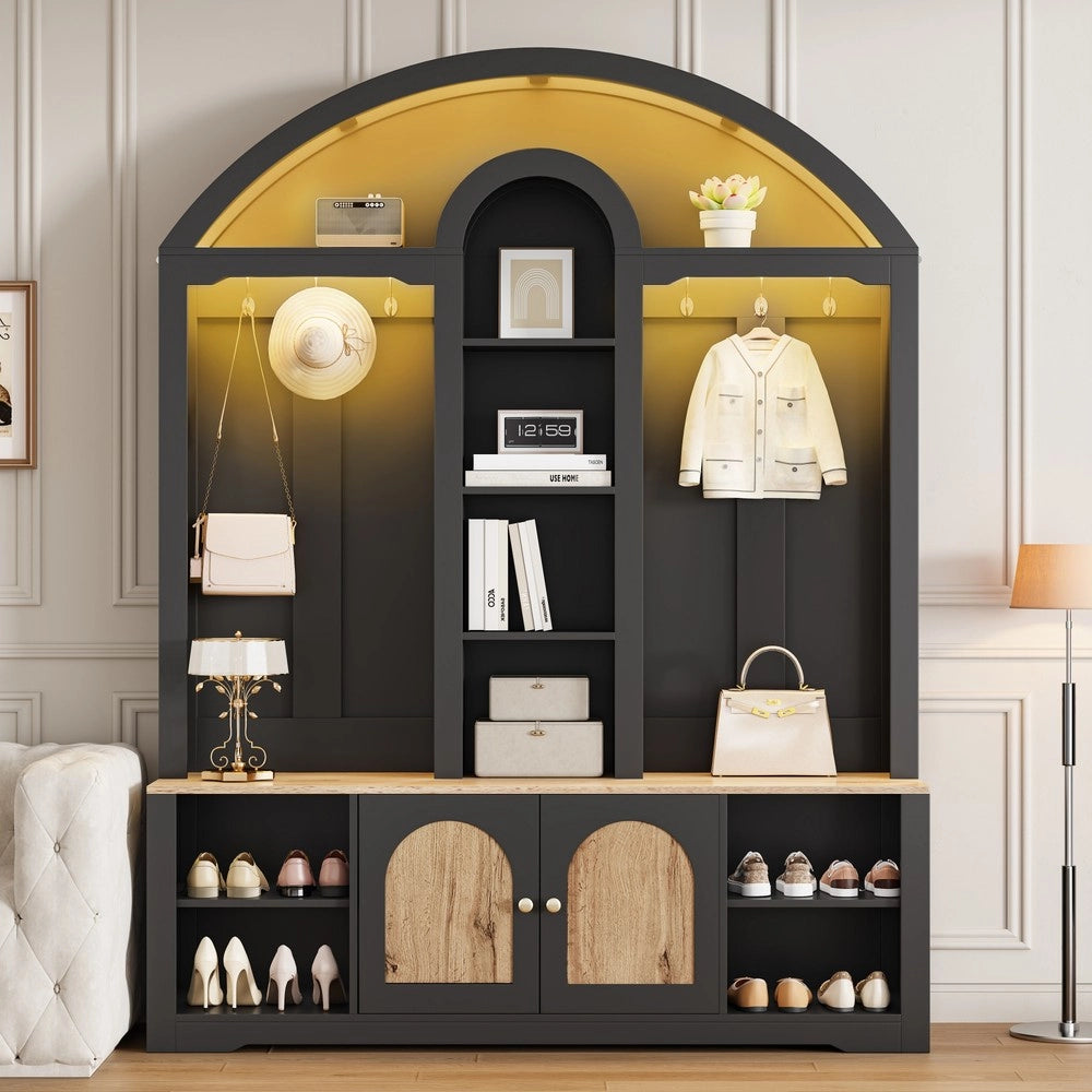 Armadio Multifunzione con Scarpiera, Ripiani e Appendiabiti ¨C MINIMAL ¨C MDF Bianco