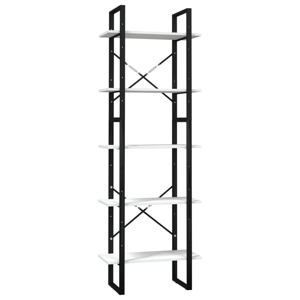 Libreria a 5 Ripiani Bianca 60x30x175 cm in Legno di Pino 3081984