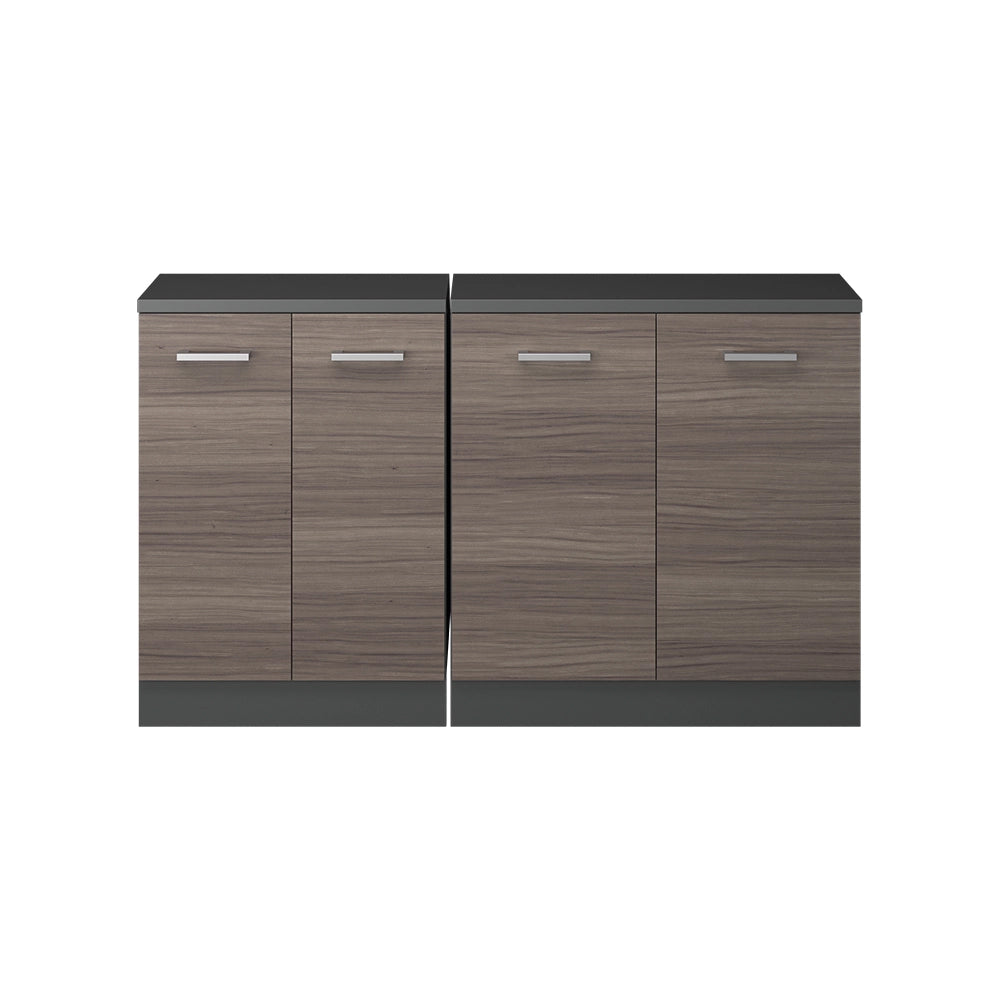 Mobile cucina sottotetto R-Line Grigio nobile/Antracite 140 cm Set di 2 carcasse armadio profondità 60 cm Vicco