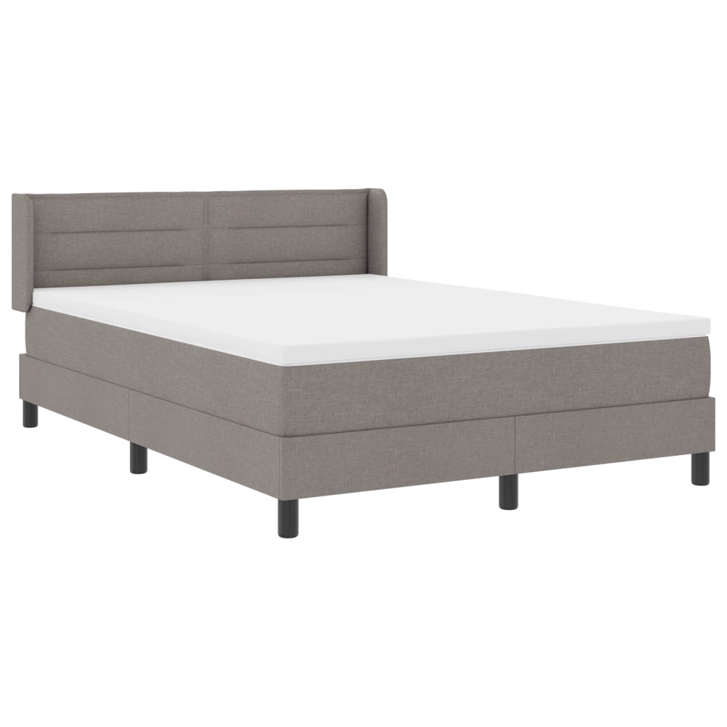 Letto Box Spring con Materasso Tortora 140x190 cm Tessuto