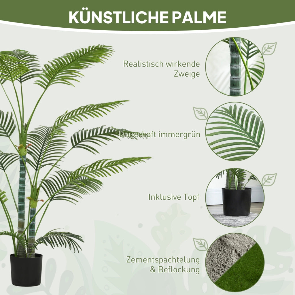 Palma Artificiale ¨C Zephmum ¨C Verde Plastica 16 Foglie