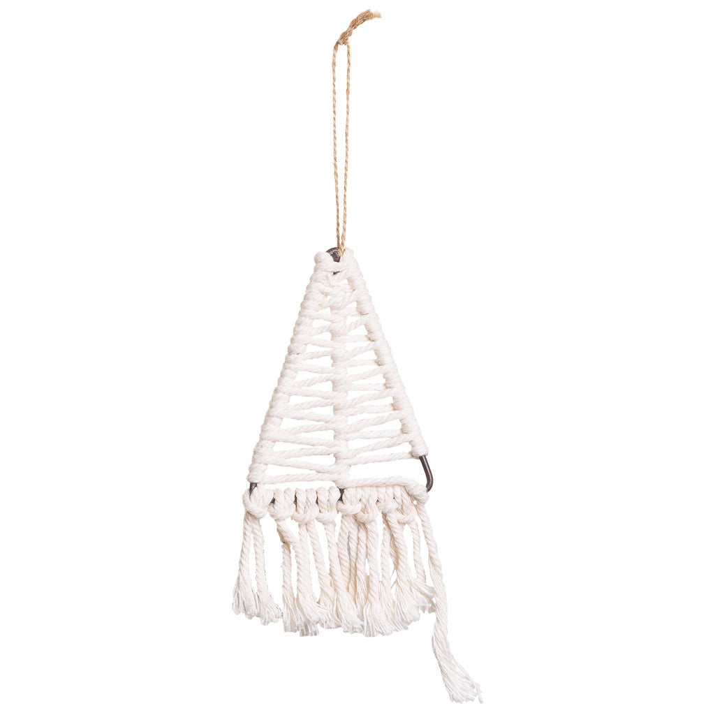 Albero decorativo in cotone intrecciato bianco 8x01x13h