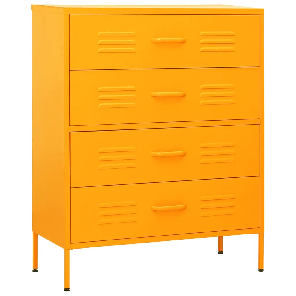 Cassettiera Giallo Senape 80x35x101,5 cm in Acciaio 336200