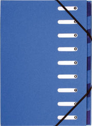 Organizzatore Premium per cartelle da 9 fogli, con retro della cartella reclinabile e 2 cinture elastiche, cartella con indice, cartella con angolo, realizzato con cartone riciclato, formato A4