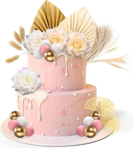 Decorazioni per torta per compleanno - Boho Felice Compleanno - Festa di benvenuto per bambini - Ragazze e donne - Festa di compleanno - 45 pezzi.