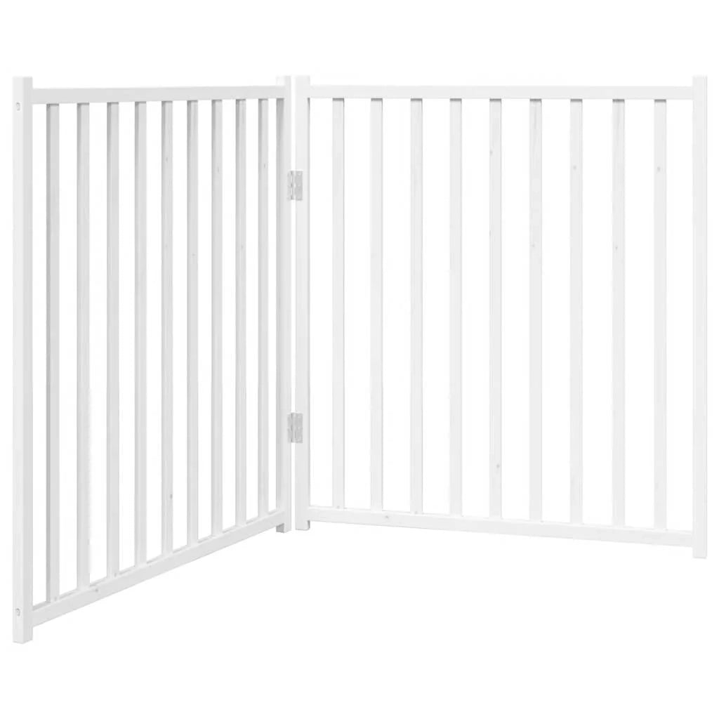 Cancelletto di sicurezza pieghevole per cani 2 pannelli 160 cm legno massello di abete bianco 02_0023048