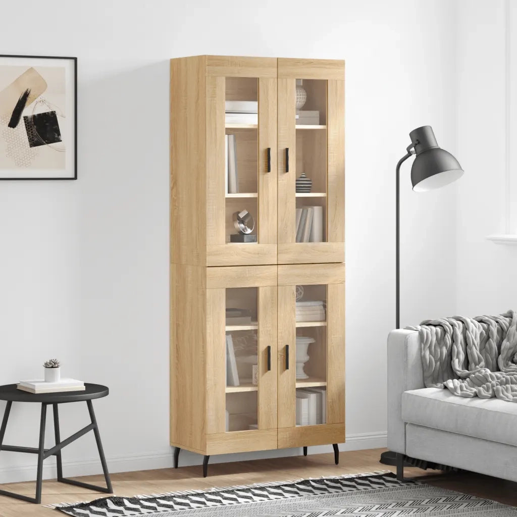 Credenza-Buffet-Armadio da cucina Rovere Sonoma 69,5x34x180 cm in Legno Multistrato 328263