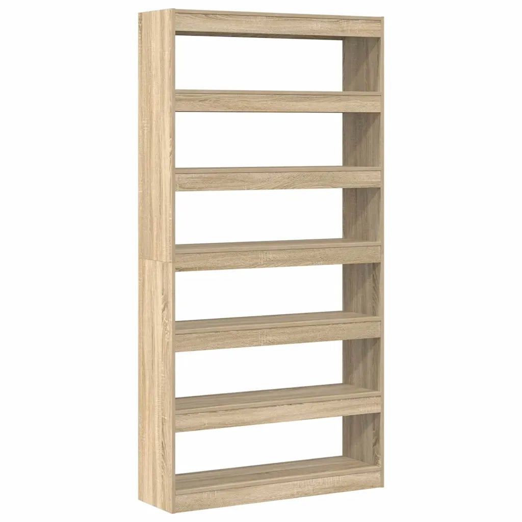 Armadio per Libri 6 livelli 100 x 30 x 198 cm Rovere Sonoma 3333926