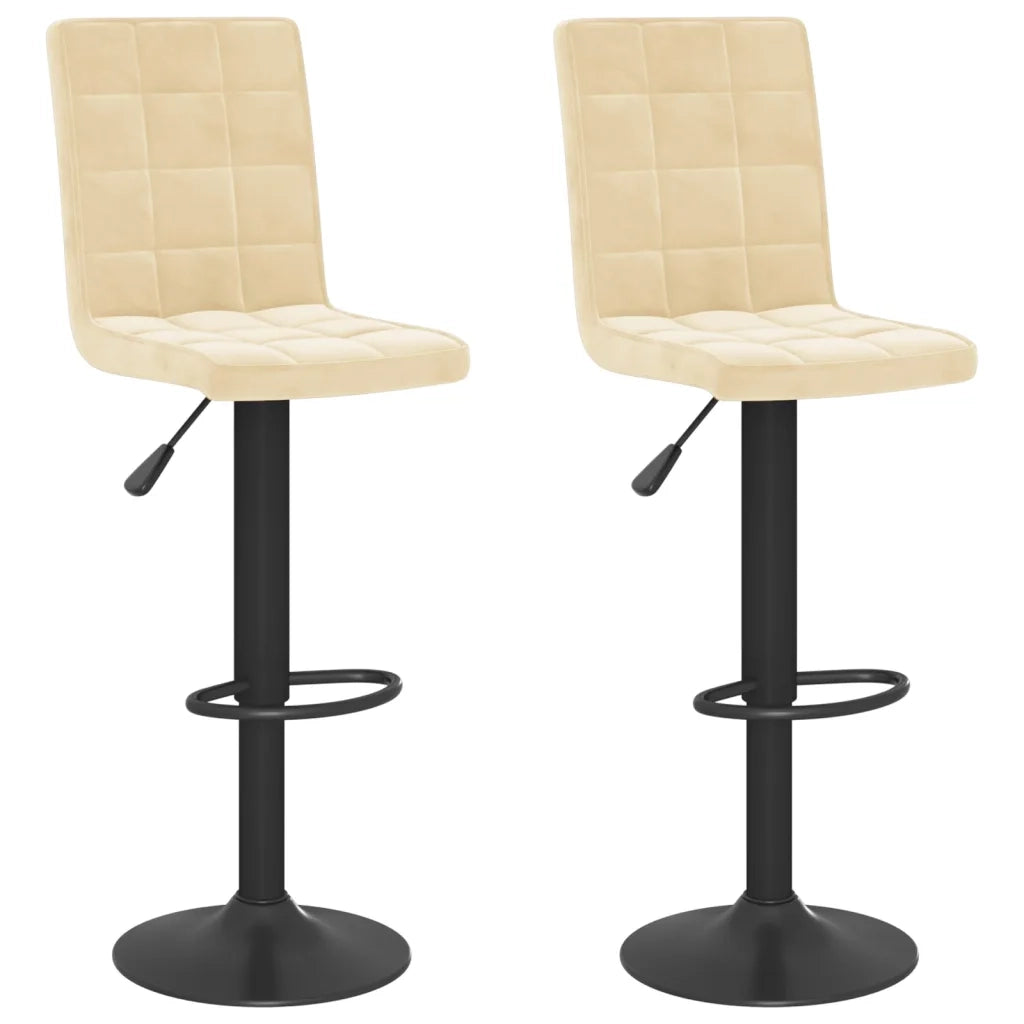 Sgabelli da Bar 2 pz Crema in Velluto 335762