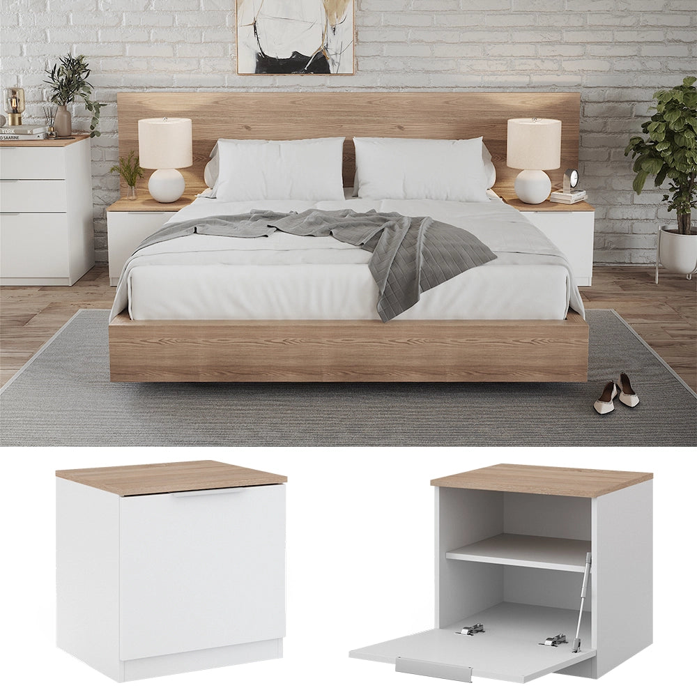 Vicco Comodino camera da letto Bianco 50 x 50 cm Set di 2