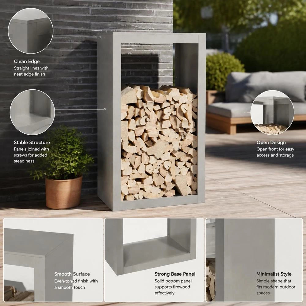 Porta legna 60x40x100 cm in acciaio inossidabile – robusto e resistente, ideale per esterni, giardino e camino, pratico e durevole