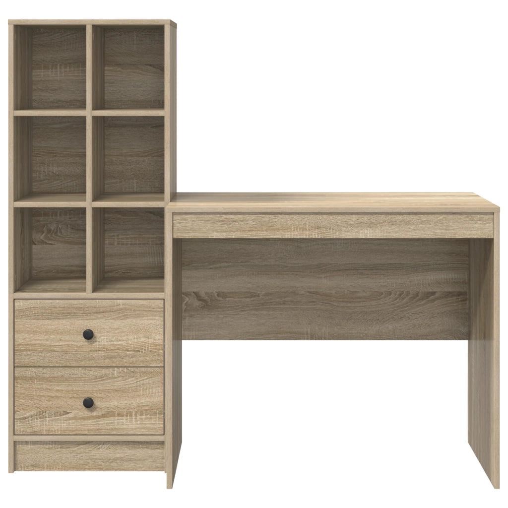 Scrivania con archiviazione Rovere Sonoma Legno ingegnerizzato