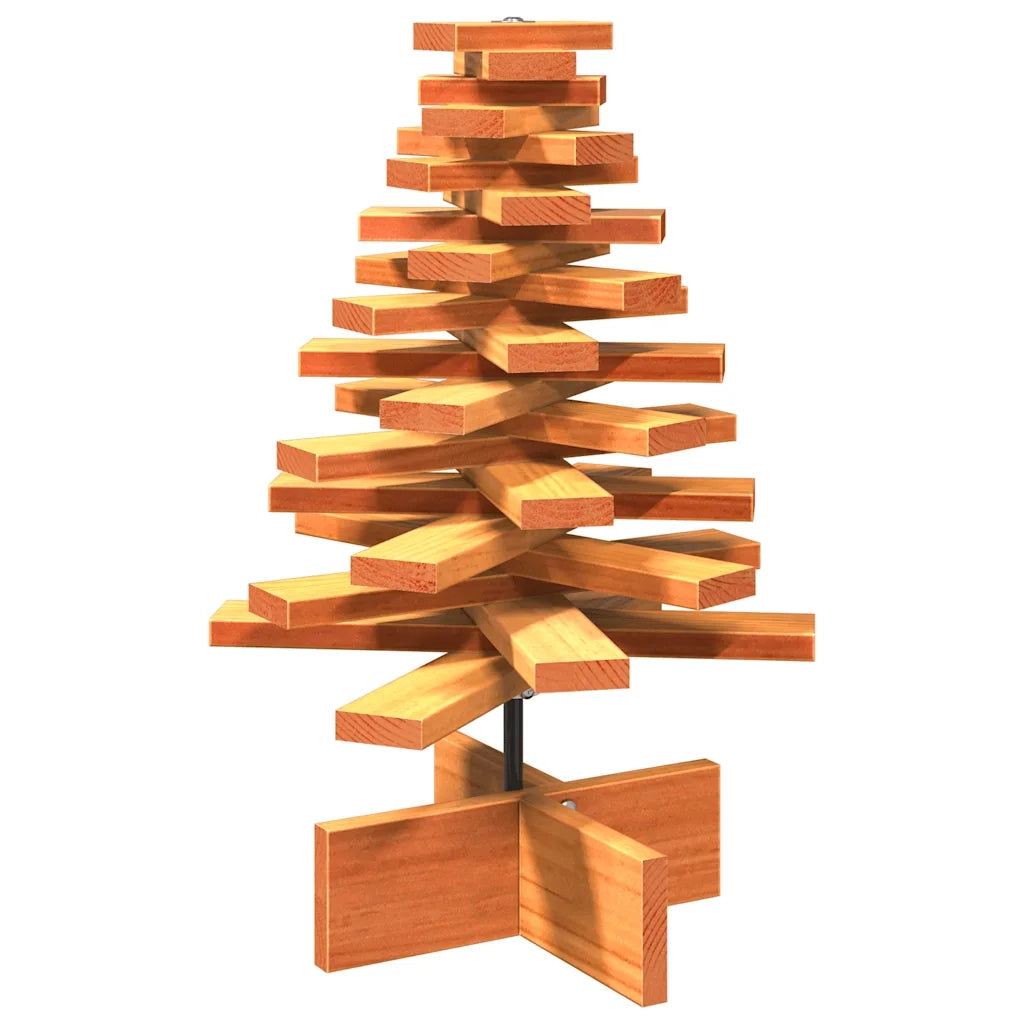 Albero di Natale-Albero Natalizio-Decorazioni natalizie Marrone Cera 60 cm in Legno Massello di Pino 504171