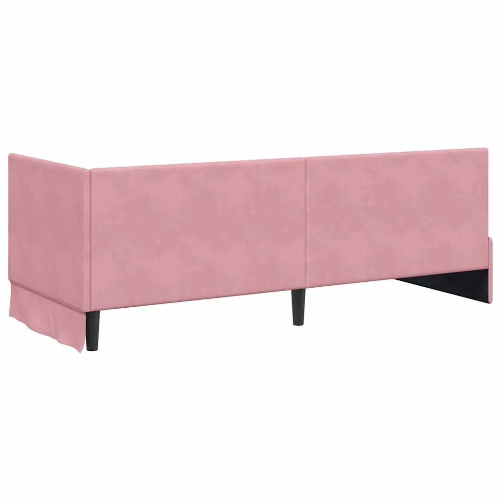 Cornice del letto ad angolo Rosa 80 cm x 200 cm Velluto 42016290