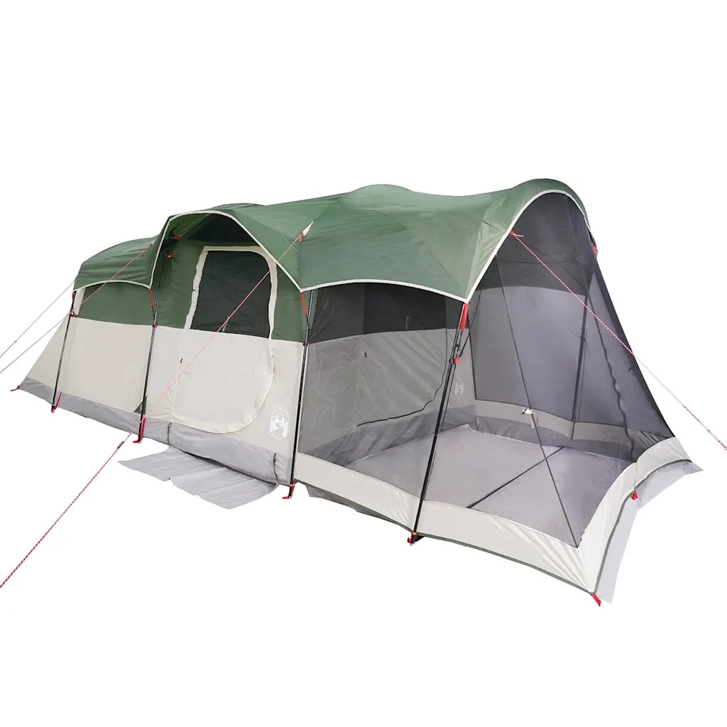 Tenda Familiare a Tunnel per 8 Persone Verde Impermeabile 94785