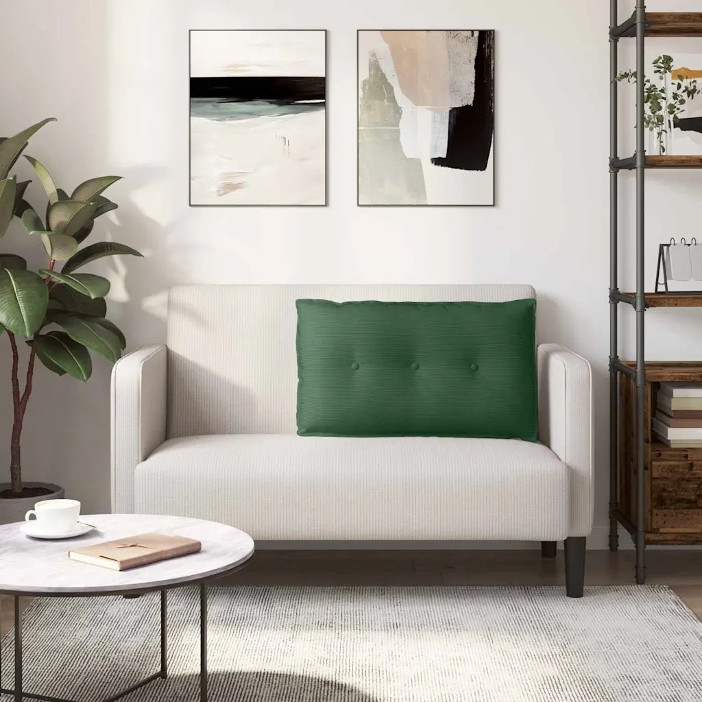 Cuscino per Schiena | Cuscino dorsale Verde Giungla 80 x 50 cm Tessuto in Cords