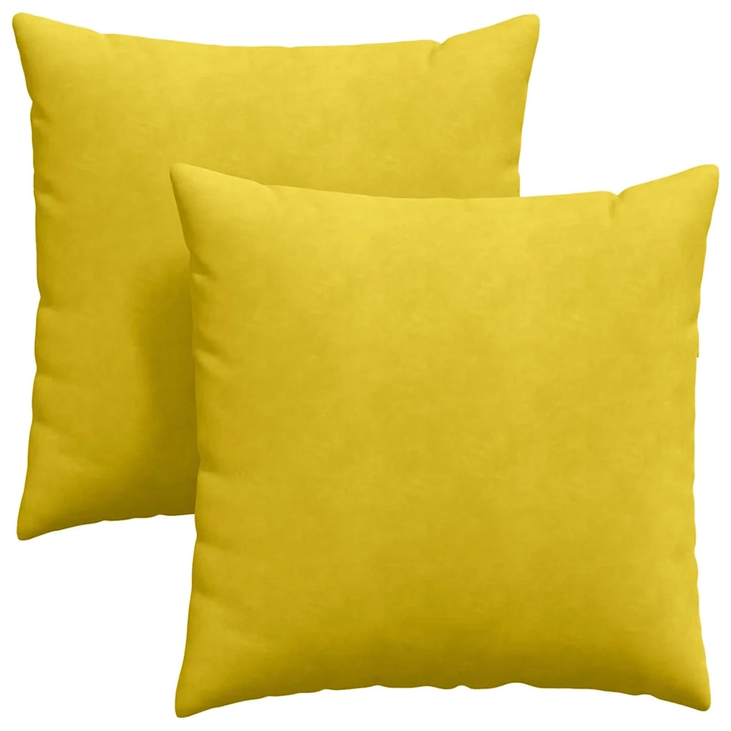 Cuscini da Divano 2 pz-Set di 2 Cuscini per Sofa Giallo 80 x 80 cm Tessuto in Cords