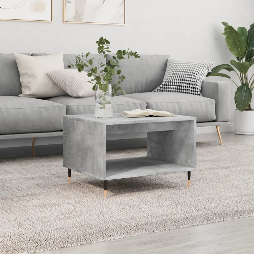 Tavolino da salotto | Tavolino da caff¨¨ | Tavolino da Soggiorno Grigio Cemento 60x50x40cm Legno Multistrato