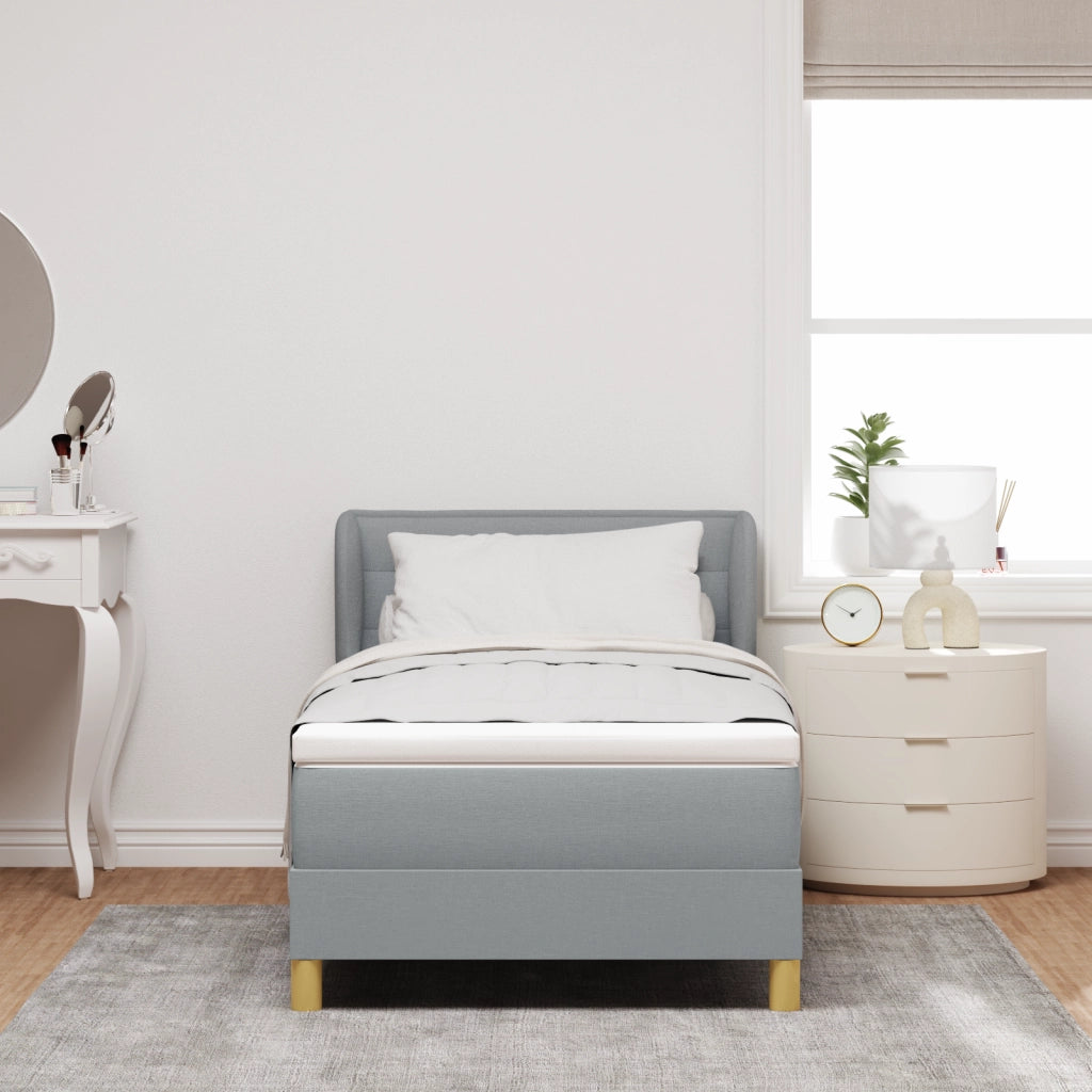 Letto a box con materasso  Grigio chiaro 90x200 cm Tessuto